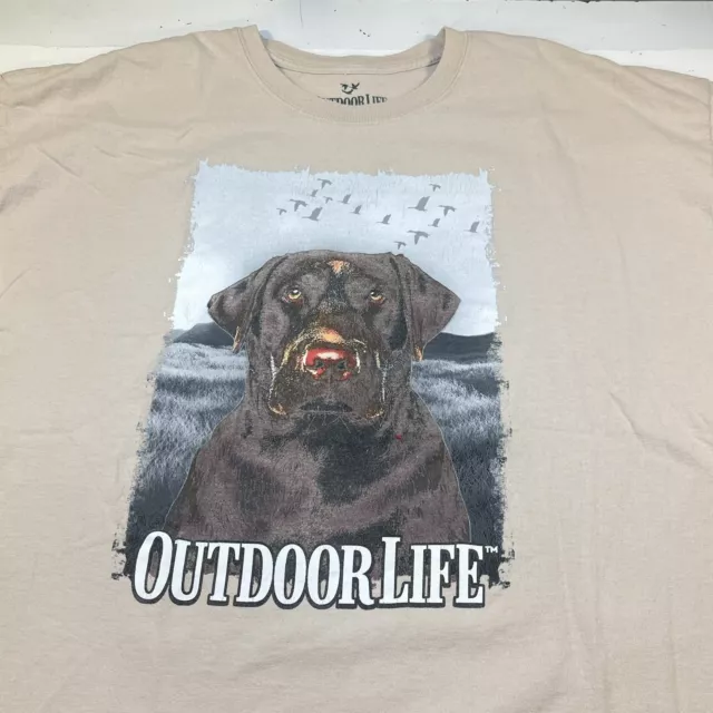 OUTDOOR LIFE DOG T SHIRT XXL Camp Hike Climb Chocolate Lab Labrador Retriever