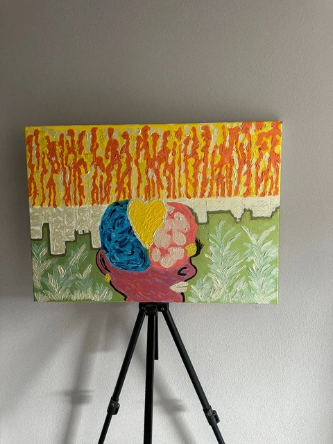 "Sfide"Dipinto a mano, acrilico su tela 50x70. Pezzo unico.