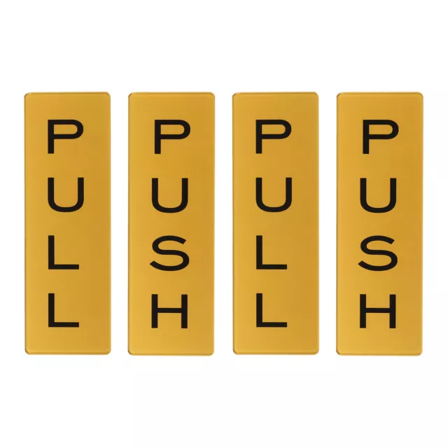 Insegna porta push push pull 5x1,7", 2 paia acrilico autoadesivo tonalità oro/nero