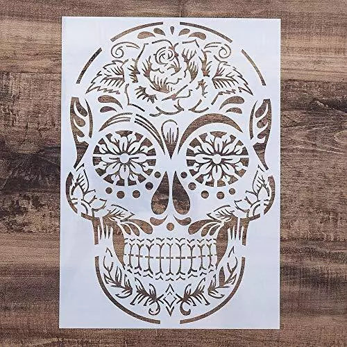 DIY Decorative Stencil Template for Painting on Walls Furniture Crafts (Skull3)