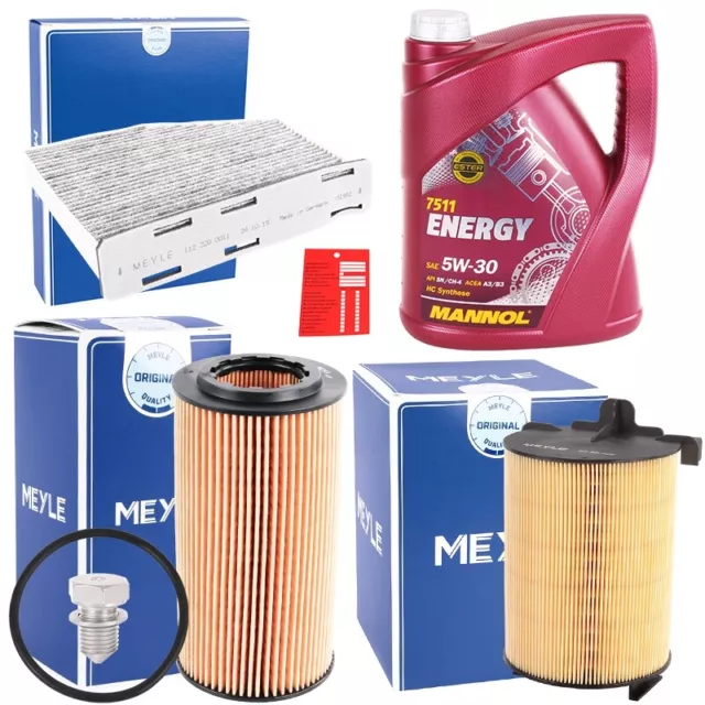 Meyle Filter Set Inspektionspaket + 5L 5W30 Mannol Energy Motoröl Vw 50200 50500