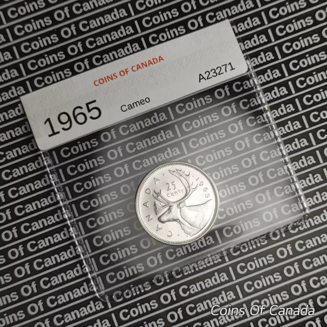 1965 Canada Silver 25 Cents UNCIRCULATED Coin - With Nice Cameo #coinsofcanada