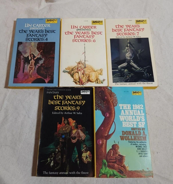 DAW Carter The Years Best Fantasy Stories 4 6 7 9 1982 Worlds Best SF Wollheim