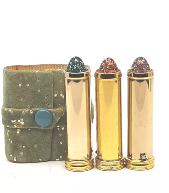 Vintage Set Revlon Lipsticks With Leatherette Case