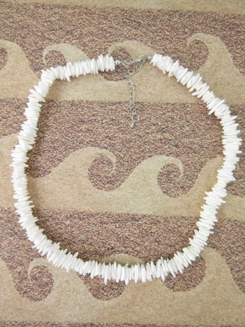 White Puka Shell Necklace Choker Unisex Women Men Hawaiian Surfer Beach 18 inch