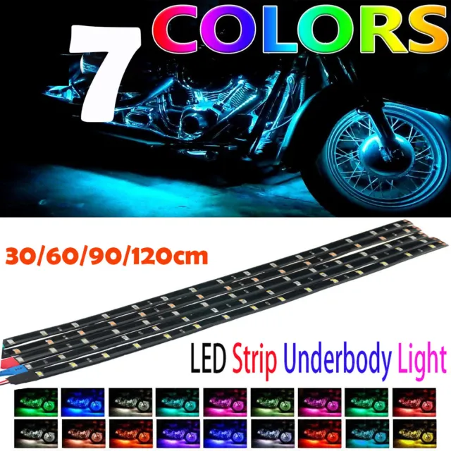 De Colores Impermeable LED Moto Bajos Tira Luces 30cm-120cm Neón Lámpara