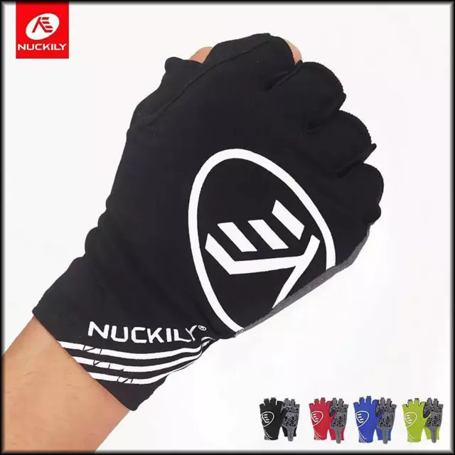 Nuckily Cycling Riding Gloves Bicycle Mountain Half Finger Skid Silicone MTB Bik