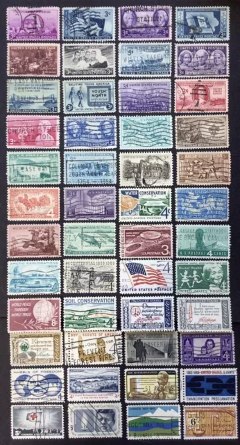 48 Usa Stamps All 1940/50/60'S All Used And Different See Scans And Description