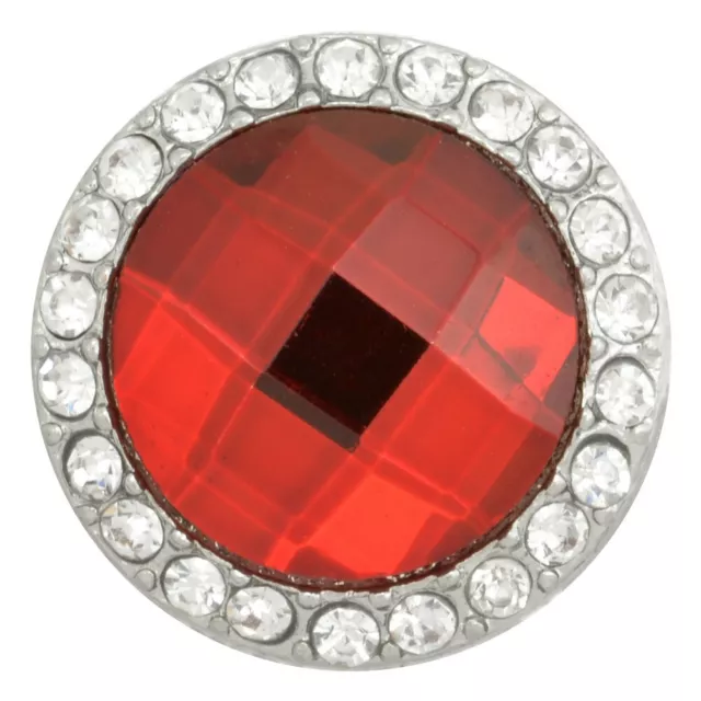 Ruby July Silver Nugz 18MM Snap Button Style Jewelry