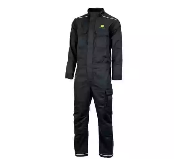 Genuine John Deere Operators Overalls Black Adult Workwear Boiler Suit Mechanic