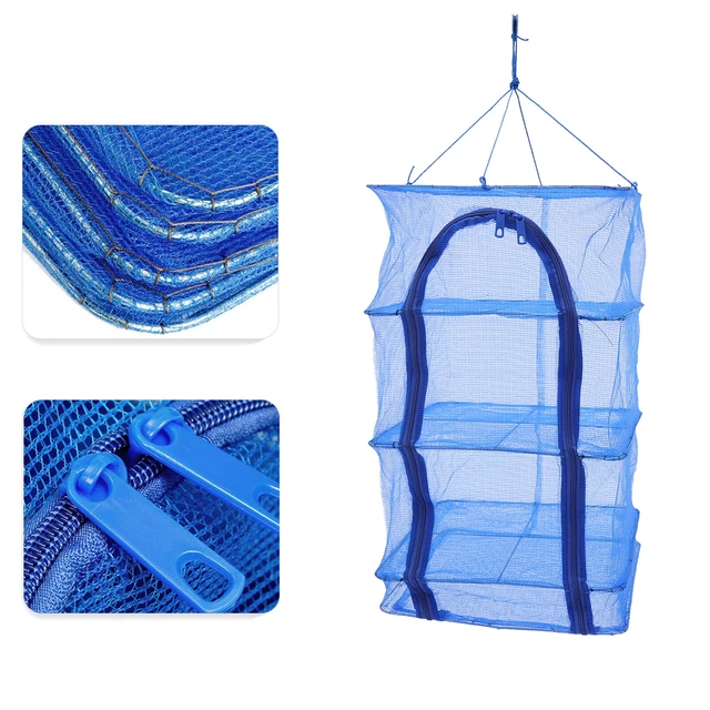 4 Layers Herb Fish Food Hanging Drying Rack Folding Herb Mesh Rack Dryer Mesh