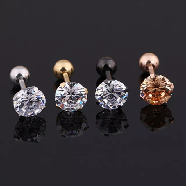 4PCS Tragus Hélix Nez Barres Cercle Anneau Lèvre Cartilage Oreille Clou Pierci *