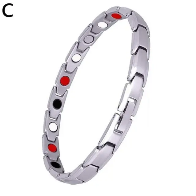 Silver Magnetic Bracelet Healing Therapy For Men Arthritis Relief Weight Pain L