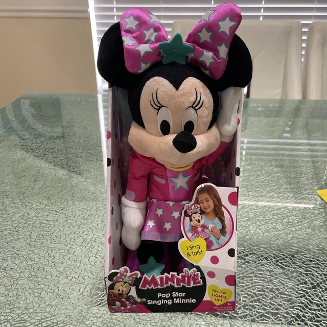DISNEY JUNIOR MINNIE Mouse Plush " LIGHT UP STAR" Pop Star Singing