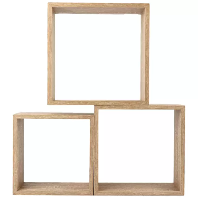 SET 3 CUBI MENSOLE PER CAMERETTA LEGNO BIANCO Con Venature 3CBI