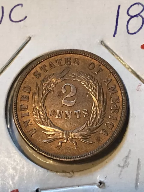 US Coin 1865 Two Cent Piece BU Original Luster UNC