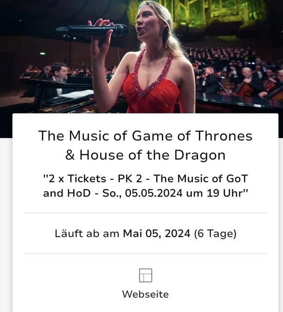 GAME OF THRONES & House of Dragon Konzert Berlin Tempodrom 05.05.24