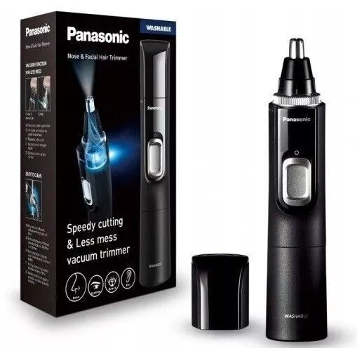 Panasonic ER-GN300 Elektrischer Nasen-Ohr- und Gesichtshaar-Vakuumtrimmer...