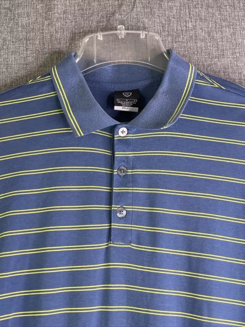 NIKE DI-FIT MEN’S L Golf Polo Shirt Short Sleeve Striped Blue Yellow ...