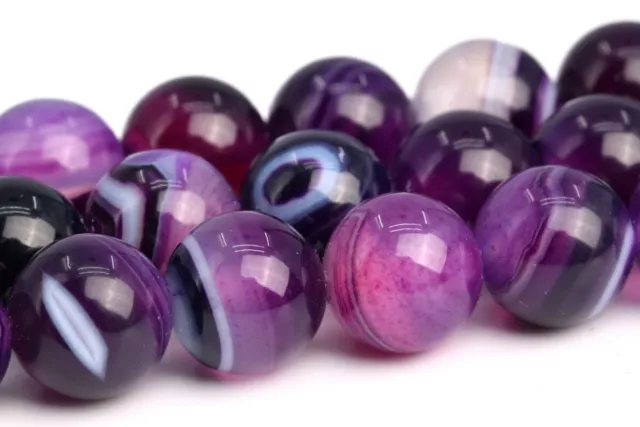 8MM Purple Striped Agate Beads Grade AAA Round Gemstone Loose Beads