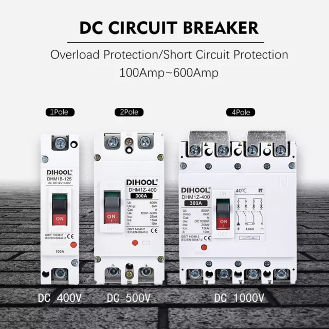 600Amp DC Circuit Breaker 1000V Molded Case for Car/RV/PV/Solar Disconnet Switch