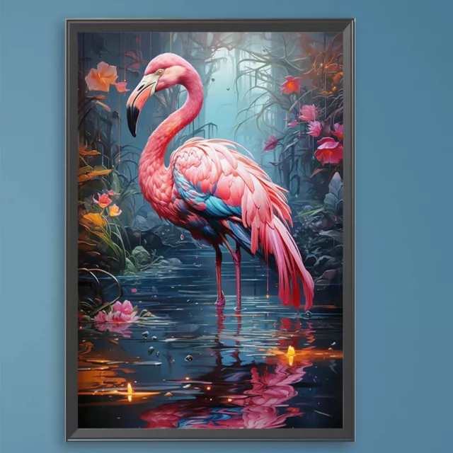 Paint By Numbers Kit DIY Oil Art Flamingos Picture Home Wall Decor 40x60cm AU