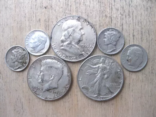 $1.90 Face Value US Coin Lot * 90% silver *