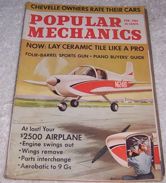 POPULAR MECHANICS MAGAZINE February 1964 2500 Airplane 3.99 PicClick