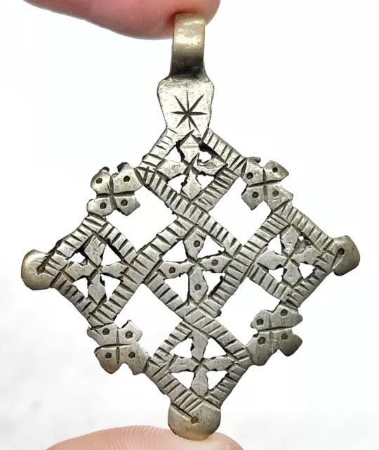 Circa 18-19th Century Ethiopian Coptic Orthodox Christian Crucifix Pendent Old @