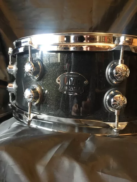 Natal Arcadia Black 14" x 5" Snare Drum, 8 Lugs in Black sparkle finish