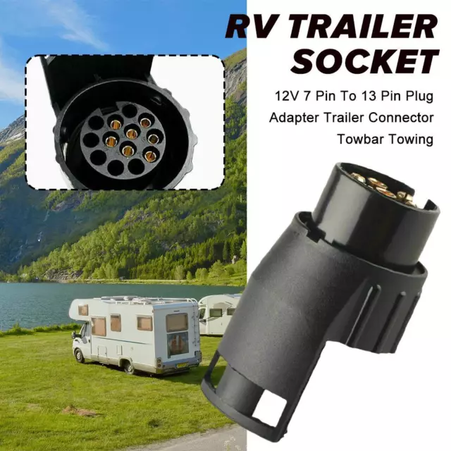 13 to7 Pin Plug Trailer Truck Electric Adapter Towbar Towing Waterproof Socket