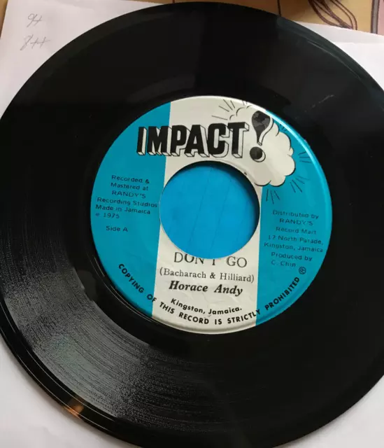 ROOTS REGGAE/DUB: HORACE ANDY 'DONT GO' EX/- 1975 Ja IMPACT. SUPER 'B' SIDE DUB