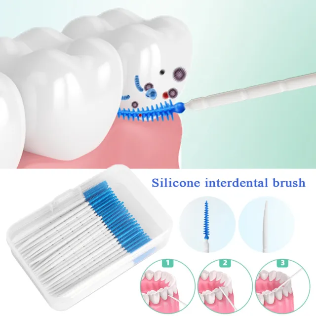 Silicone Interdental Brushes Dental Cleaning Teeth Care Dental floss Toothpicks~