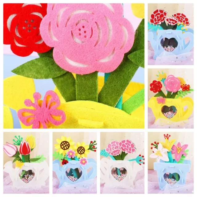 Carnations DIY Flower Pot Crafts Toys Handmade Potted Plant Toy  Kids/Children