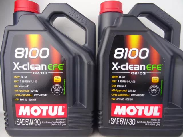 Motul 8100 X-Clean 5W30 EFE Motoröl 5W-30 BLW LL04 Öl Benzin Diesel 2x 5Liter