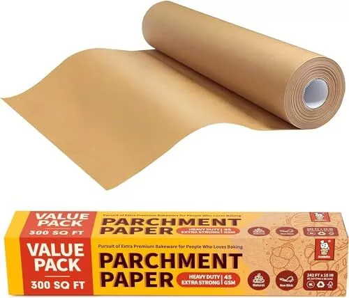 15In X 242Ft 300 Sq.Ft Unbleached Parchment Paper Roll for Baking Parchment Ba