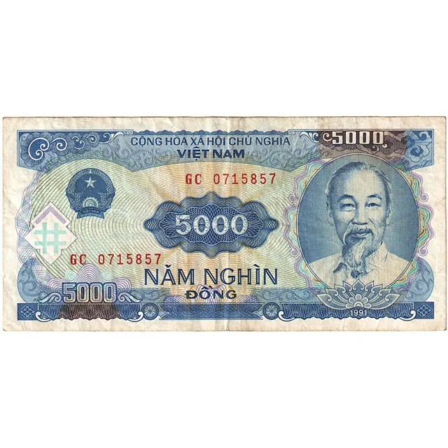 [#393572] Vietnam, 5000 D<ox>ng, 1991, KM:104a, EF(40-45)