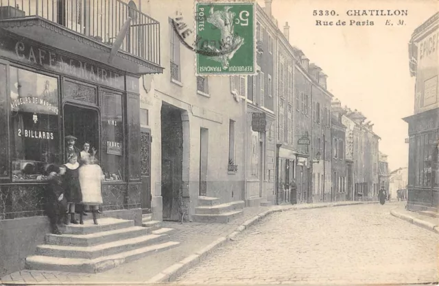 Cpa 92 Chatillon / Rue De La Mairie / Cafe De La Mairie