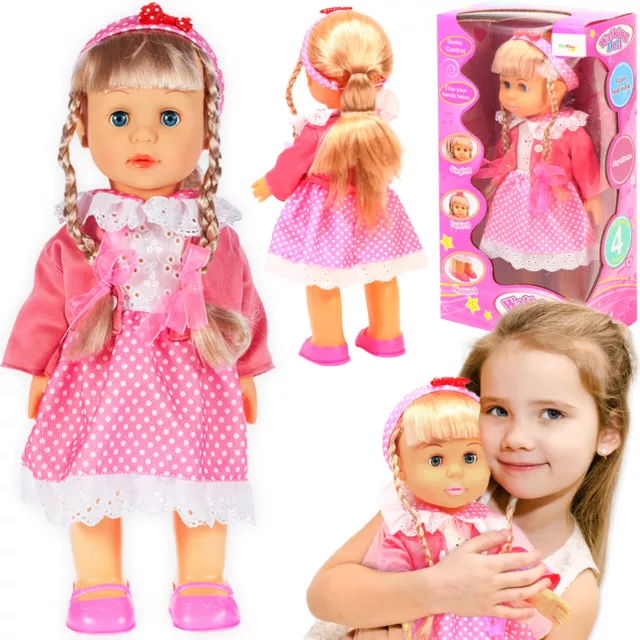 MalPlay Funktionspuppe Belinda 40cm Singen Gehen Lebensecht Baby-Mädchen Baby