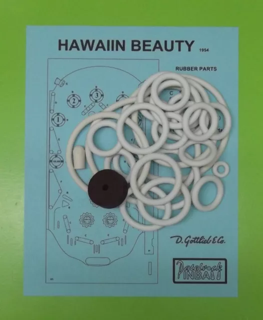 1954 Gottlieb Hawaiin Beauty pinball rubber ring kit