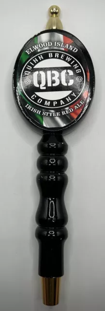 QBC Quinn Brewing Elwood Island Irish Style Red Ale Wood Beer Tap Handle Mancave