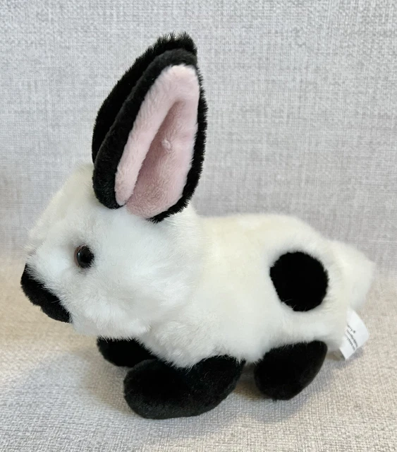 WILBERRY BUNNY RABBIT Soft Toy Dwarf Black White Realistic Easter