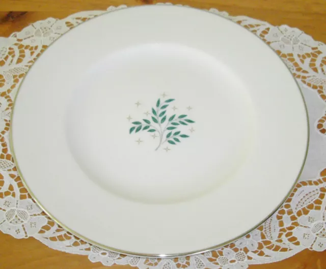 Vintage Syracuse China LYRIC Green Leaves 10 1/4" Dinner Plate ~