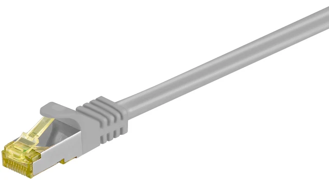 10x RJ45 Patchkabel mit CAT 7 Rohkabel S/FTP; CAT 7-0025 S/FTP PIMF RJ45 GRAU 0.