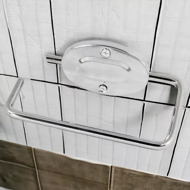 Toilet Roll Holder Wall Mounted Chrome Paper Tissue Roll Dispenser Screw Fitting