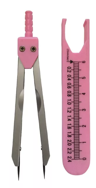 Deluxe PINK ECG EKG Caliper With Cover Ruler Compass New,US Seller 2