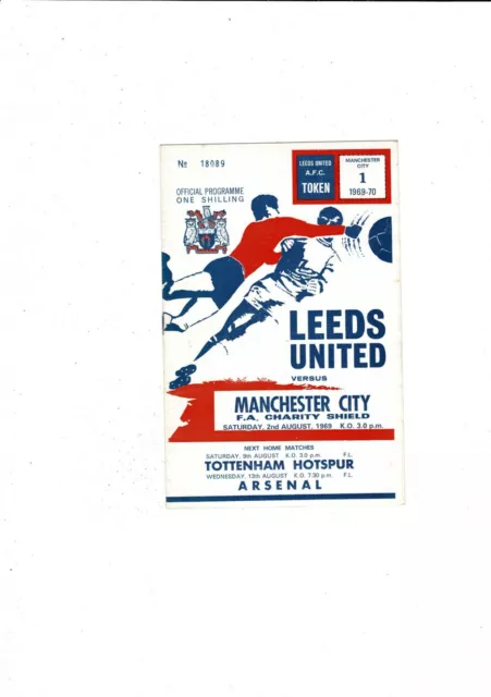 1969 Leeds United v Manchester City Charity Shield Football Programme