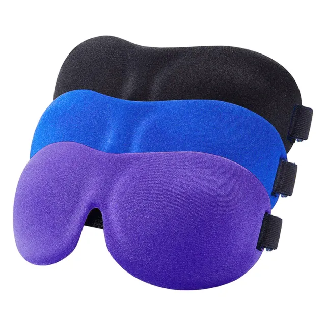 3pcs Travel Blindfold Sleep Eye Cover 3D Contoured Portable Reduce Fatigue Soft