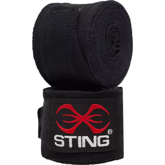 NEW Sting Black 4.5M Boxing MMA Hand Wraps