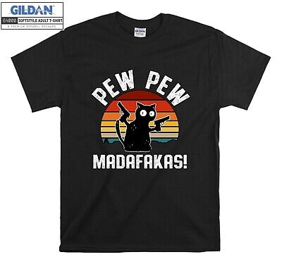 PEW PEW madafakas Gatto Vintage T-SHIRT T SHIRT Uomini Donne Unisex T-shirt 6076